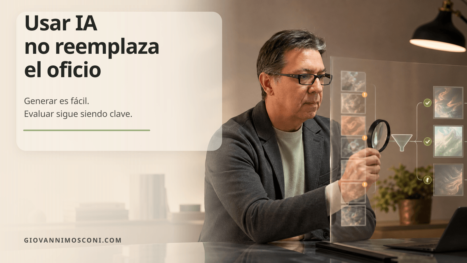 Imagen editorial para Usar IA no reemplaza el oficio
